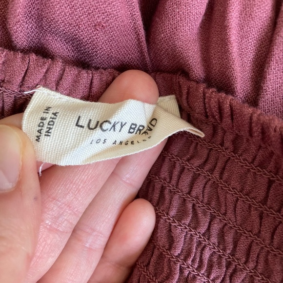 Lucky Brand Tiered Mini Dress in Burgundy - Picture 5 of 7